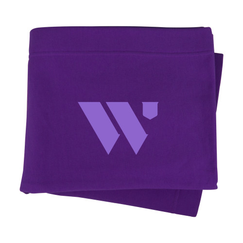  Purple Sweatshirt Blanket - WU Logo Mark