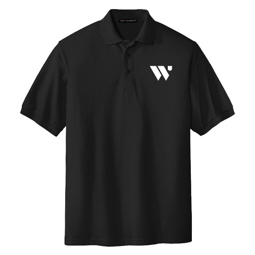  Extended Black Silk Touch Polo - WU Logo Mark Plus Size