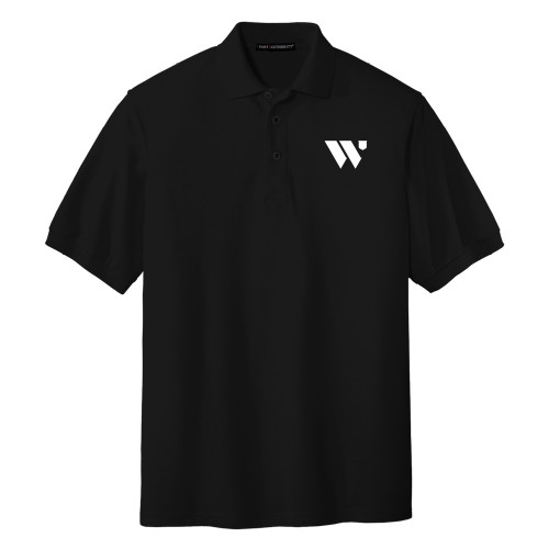  Black Silk Touch Polo - WU Logo Mark