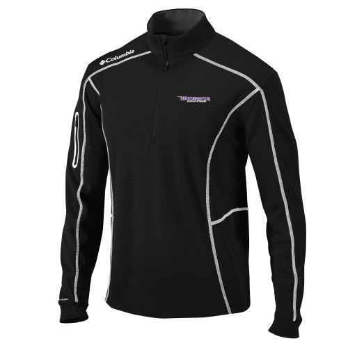  Columbia Black Omni Wick Shotgun 1/4 Zip - Westminster Athletic Word Mark