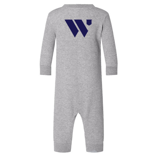  Heather Grey Fleece Onesie - WU Logo Mark Plus Size