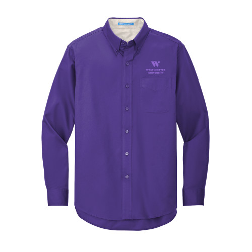  Purple Twill Button Down Long Sleeve - WU Westminster University