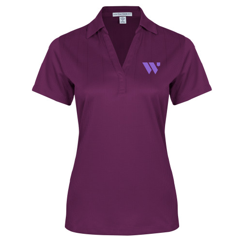  Womens Purple Performance Fine Jacquard Polo - WU Logo Mark