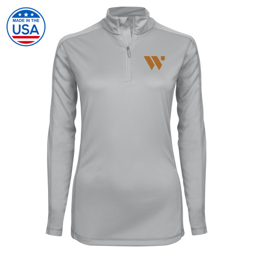  Syntrel Womens Platinum Interlock 1/4 Zip - WU Logo Mark