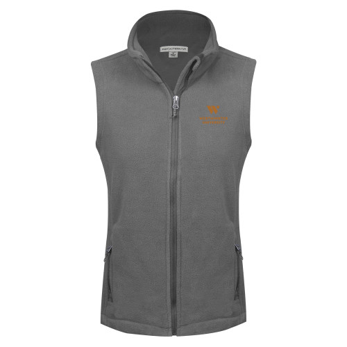  Womens Charcoal Fleece Full Zip Vest - WU Westminster University