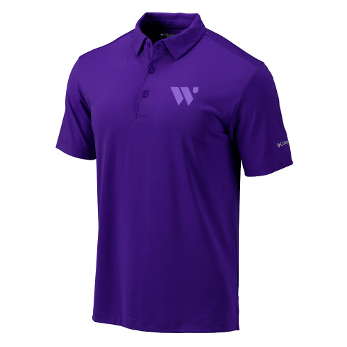  Columbia Purple Omni Wick Drive Polo - WU Logo Mark