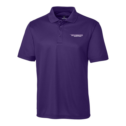  C&B Purple Clique Ice Pique Polo - Westminster Athletic Word Mark