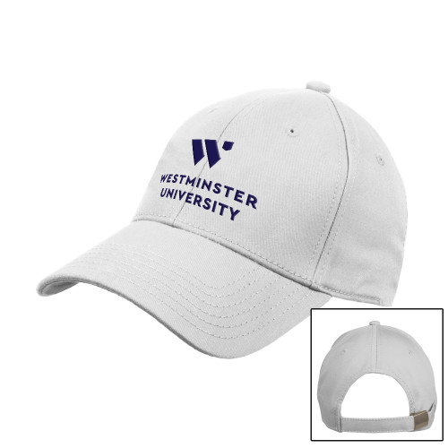 Westminster Univ White Structured Adjustable Pro Style Hat
