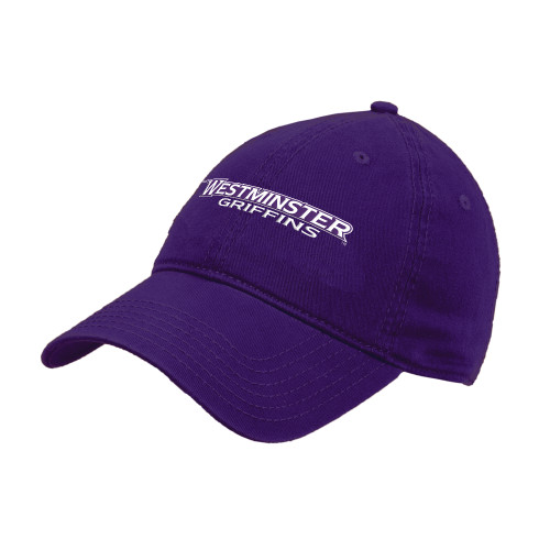  Purple Unstructured Adjustable Low Profile Hat - Westminster Athletic Word Mark