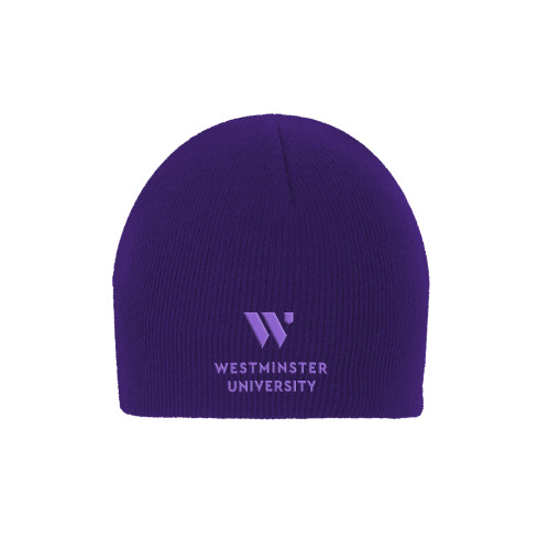  Purple Knit Beanie - WU Westminster University