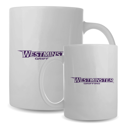  Full Color White Mug 15oz - Westminster Athletic Word Mark