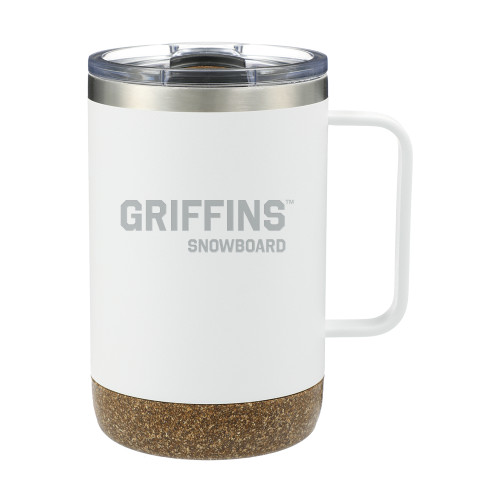  Valhalla Vacuum Insulated Camp White Mug 14oz - Griffins Snowboard Engraved