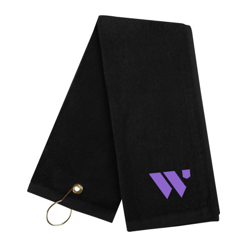  Black Golf Towel - WU Logo Mark