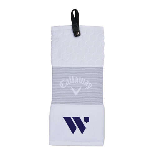  Callaway White Trifold Towel - WU Logo Mark