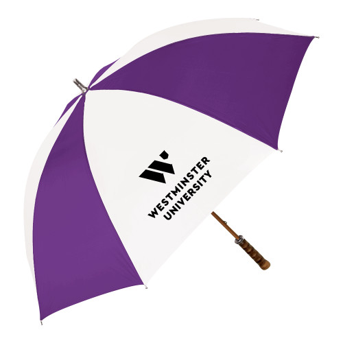  64 Inch Purple/White Umbrella - WU Westminster University