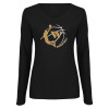 Thumbnail image for  Womens Black Long Sleeve V Neck Tee 