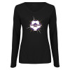Thumbnail image for  Womens Black Long Sleeve V Neck Tee 