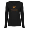 Thumbnail image for  Womens Black Long Sleeve V Neck Tee 