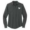 Thumbnail image for  Mercer + Mettle Womens Grey Crepe Long Sleeve Camp Blouse