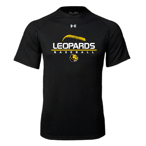  Under Armour Black Tech Tee - Baseball Seams Stacked Design