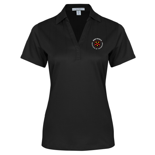  Womens Black Performance Fine Jacquard Polo - Wenworth Shield Technology