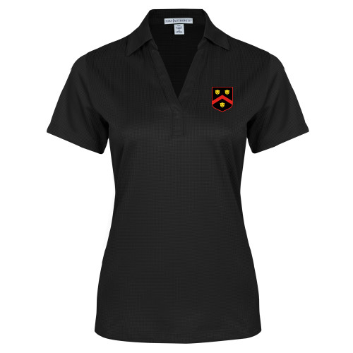  Womens Black Performance Fine Jacquard Polo - Wenworth Shield