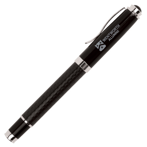  Luna Black Rollerball Pen - Shield Logo Flat Wentworth Alumni Engrave