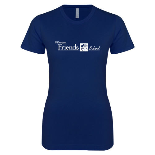  Next Level Womens Navy Boyfriend Tee - Primary Mark