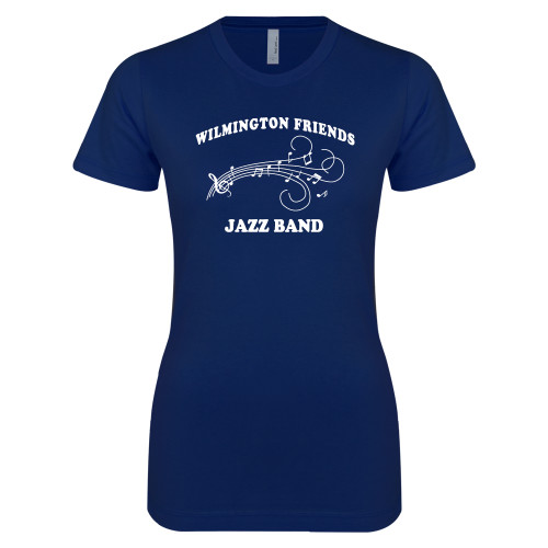  Next Level Womens Navy Boyfriend Tee - Jazz Band