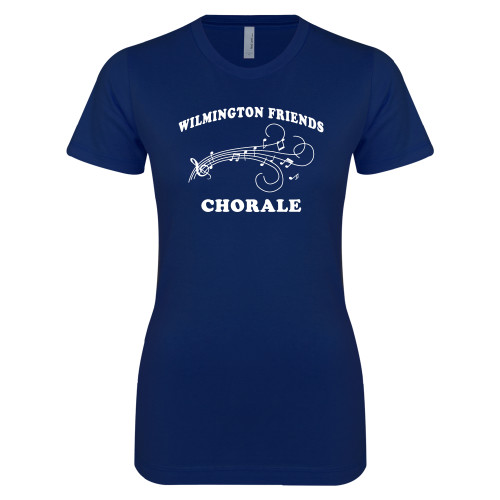  Next Level Womens Navy Boyfriend Tee - Chorale