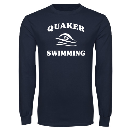  Navy Long Sleeve T-Shirt - Swimming