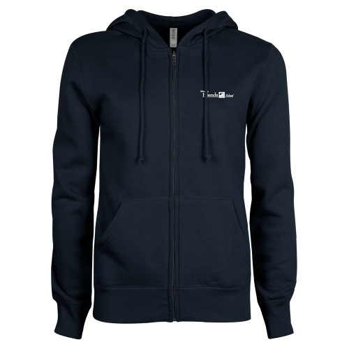  ENZA Womens Navy Fleece Full Zip Hoodie - Primary Mark