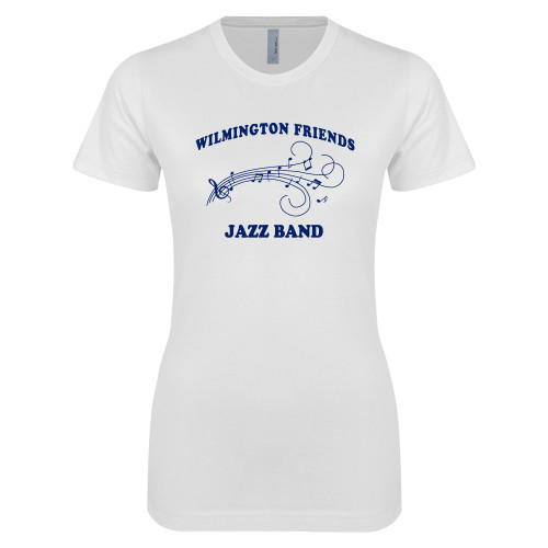  Next Level Womens White Boyfriend Tee - Jazz Band