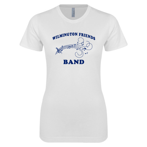  Next Level Womens White Boyfriend Tee - Band