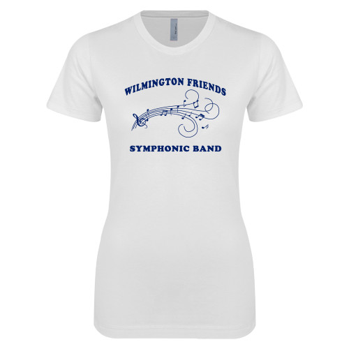  Next Level Womens White Boyfriend Tee - Symphonic Band