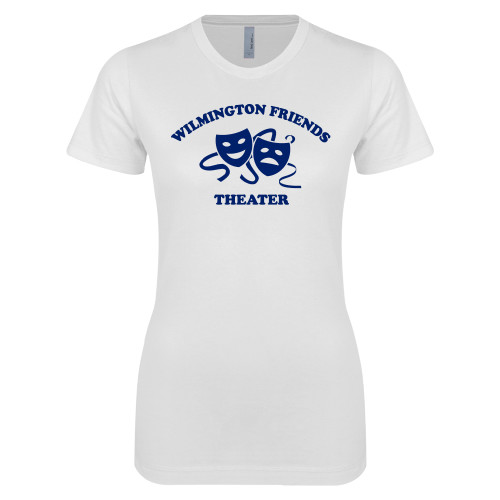  Next Level Womens White Boyfriend Tee - Theater
