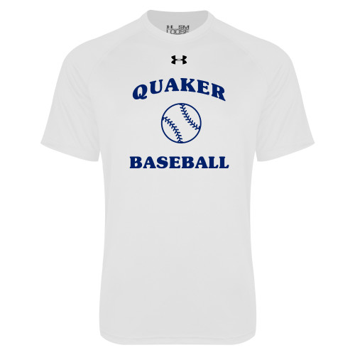  Under Armour White Tech Tee - Baseball