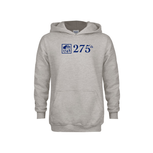  Youth Grey Fleece Hood - 275th Anniversary  Horizontal Logo