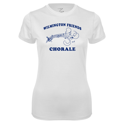  Womens White Performance Tee - Chorale