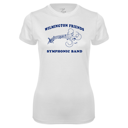  Womens White Performance Tee - Symphonic Band