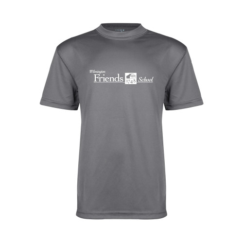  Youth Performance Grey Concrete Tee - Primary Mark