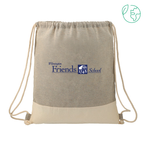  Split Recycled Cotton Grey/Natural Drawstring Bag - Primary Mark