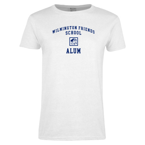  Womens White Short Sleeve Tee - Alum
