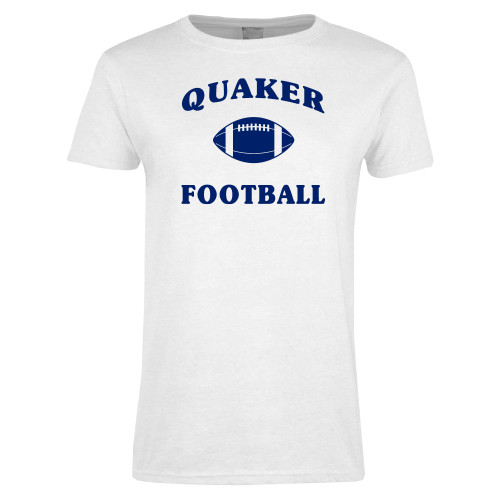  Womens White Short Sleeve Tee - Football