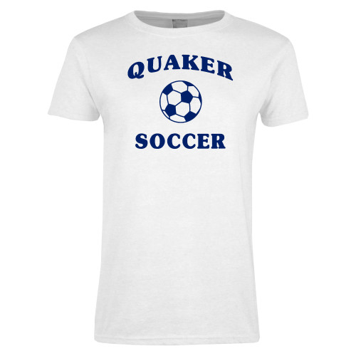  Womens White Short Sleeve Tee - Soccer