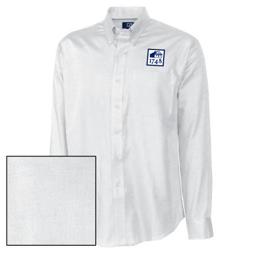  Cutter & Buck Nailshead Long Sleeve Button Down White - Wilmington 1748