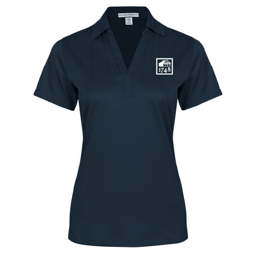  Womens Navy Performance Fine Jacquard Polo - Wilmington 1748