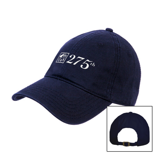  Navy Unstructured Adjustable Low Profile Hat - 275th Anniversary  Horizontal Logo