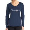 Thumbnail image for  Womens Navy Performance Long Sleeve V Neck Shirt