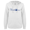 Thumbnail image for  ENZA Womens White V Notch Raw Edge Fleece Hoodie